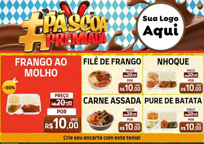Modelo de Encarte para Encarte A4 Horizontal com o tema Páscoa Premiada para Restaurante