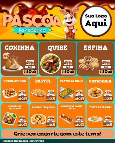 Modelo de Rede Social para Feed Instagram com o tema Páscoa Fantástica para Salgadaria