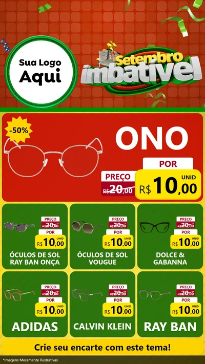 Modelo de Rede Social para Stories com o tema Setembro Imbatível para Óticas
