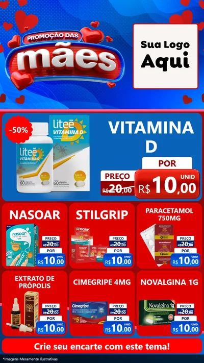 Modelo de Rede Social para Stories com o tema Promoção das Mães para Farmácia