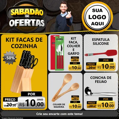 Modelo de Rede Social para Feed Facebook com o tema Sabadão de Ofertas para Utilidades Domésticas