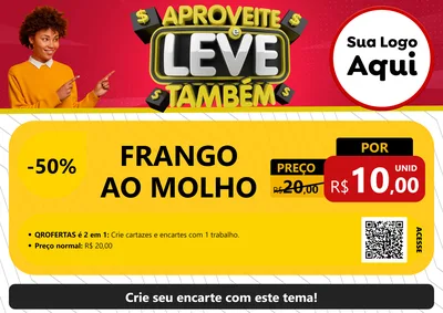 Modelo de Cartaz para Cartaz A4 Horizontal com o tema Aproveite e Leve Também para Restaurante