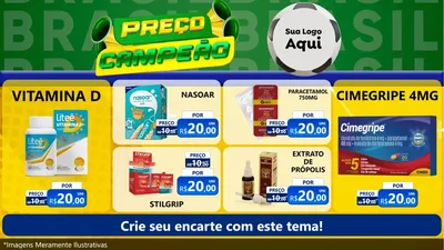 Modelo de TV para TV Horizontal com o tema Preço Campeão - Copa para Farmácia