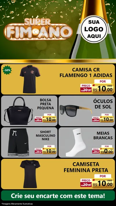 Modelo de TV para TV Vertical com o tema Super Fim de Ano para Roupas e acessórios