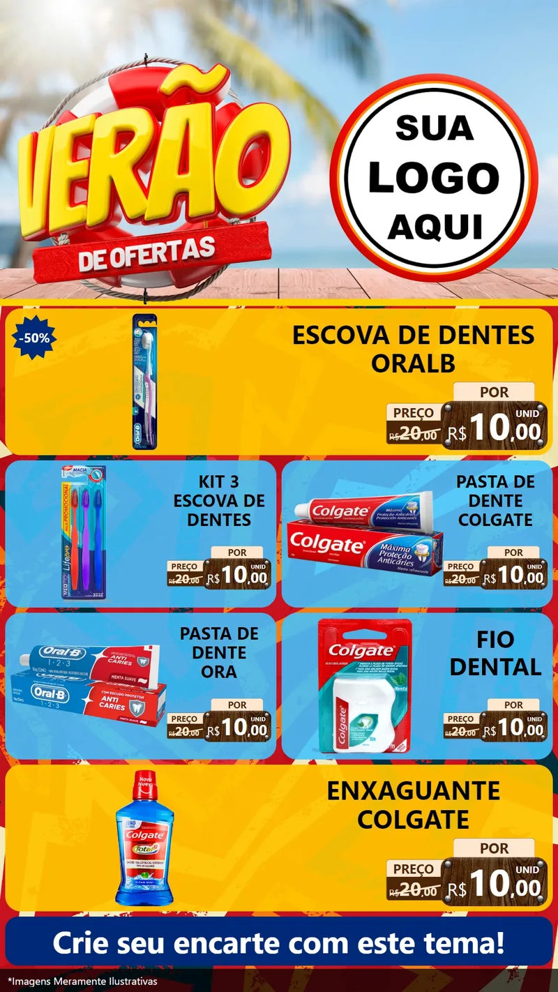 Modelo de TV para TV Vertical com o tema Verão de Ofertas para Higiene Pessoal