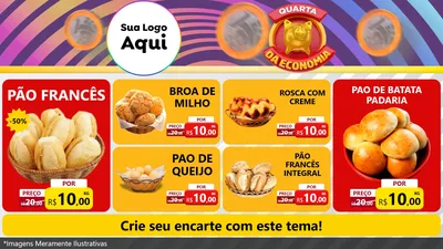 Modelo de TV para TV Horizontal com o tema Quarta da Economia para Padaria