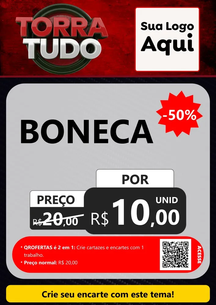 Modelo de Cartaz para Cartaz A4 Vertical com o tema Torra Tudo para Brinquedos