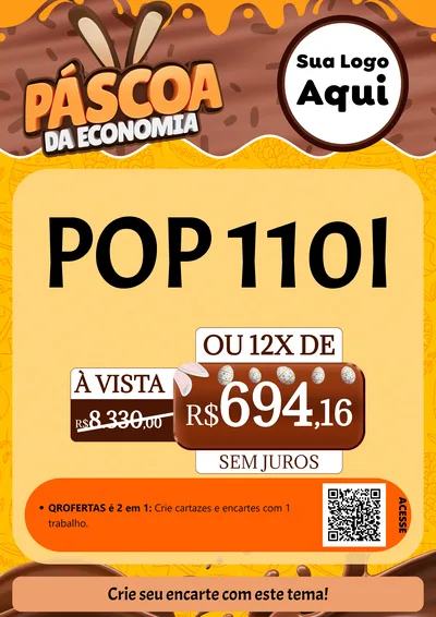 Modelo de Cartaz para Cartaz A4 Vertical com o tema Páscoa da Economia para Concessionaria de Motos