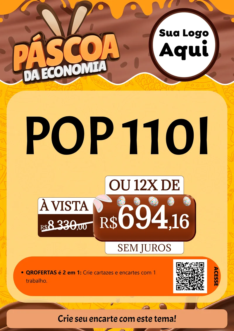 Modelo de Cartaz para Cartaz A4 Vertical com o tema Páscoa da Economia para Concessionaria de Motos