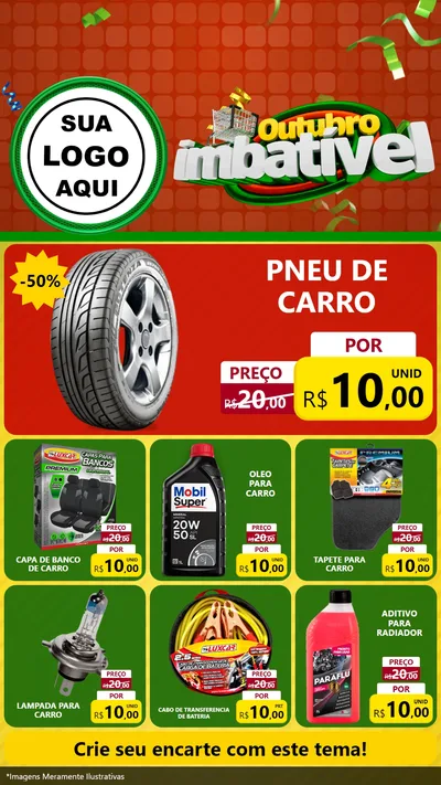 Modelo de Rede Social para Stories com o tema Outubro Imbatível para Auto peças