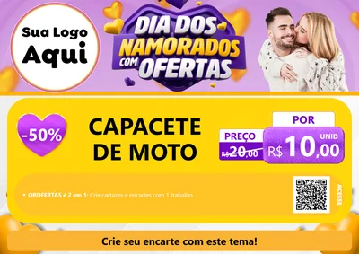 Modelo de Cartaz para Cartaz A4 Horizontal com o tema Dia Dos Namorados Com Ofertas para Moto peças