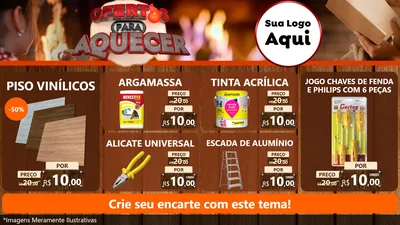 Modelo de TV para TV Horizontal com o tema Ofertas Para Aquecer para Material para Construção