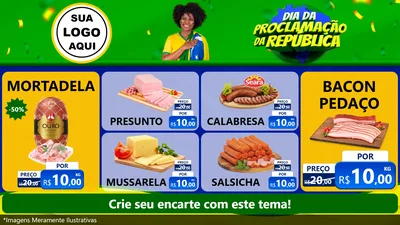Modelo de TV para TV Horizontal com o tema Dia Da Proclamação Da República para Frios e Laticínios