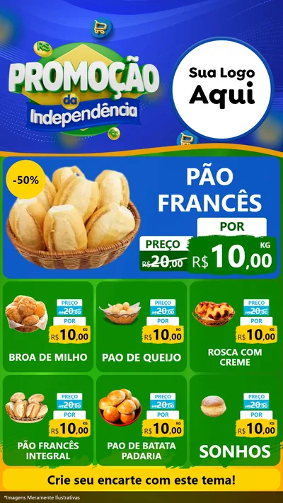 Modelo de Rede Social para Stories com o tema Promoção da Independência para Padaria