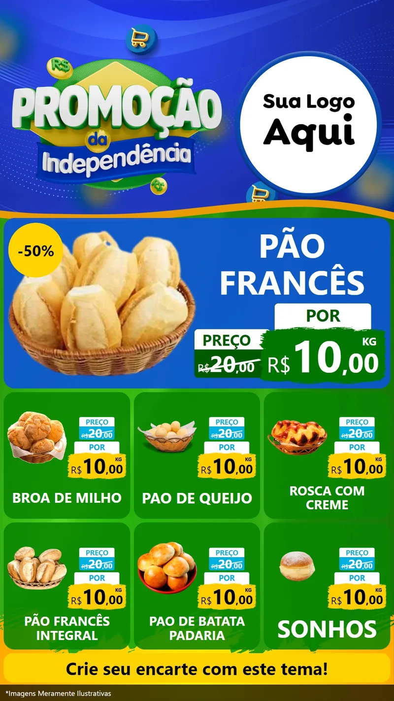 Modelo de Rede Social para Stories com o tema Promoção da Independência para Padaria