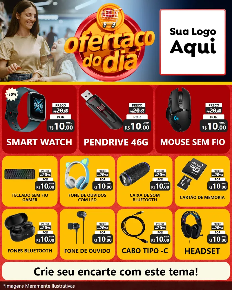 Modelo de Rede Social para Feed Instagram com o tema Ofertaço Do Dia para Informática