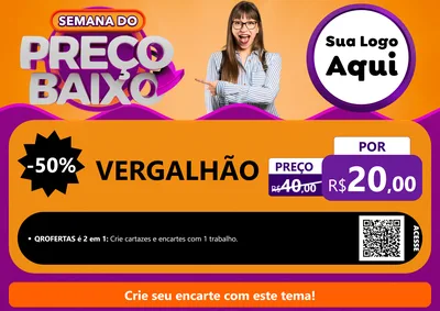 Modelo de Cartaz para Cartaz A4 Horizontal com o tema Semana do Preço Baixo para Ferragens