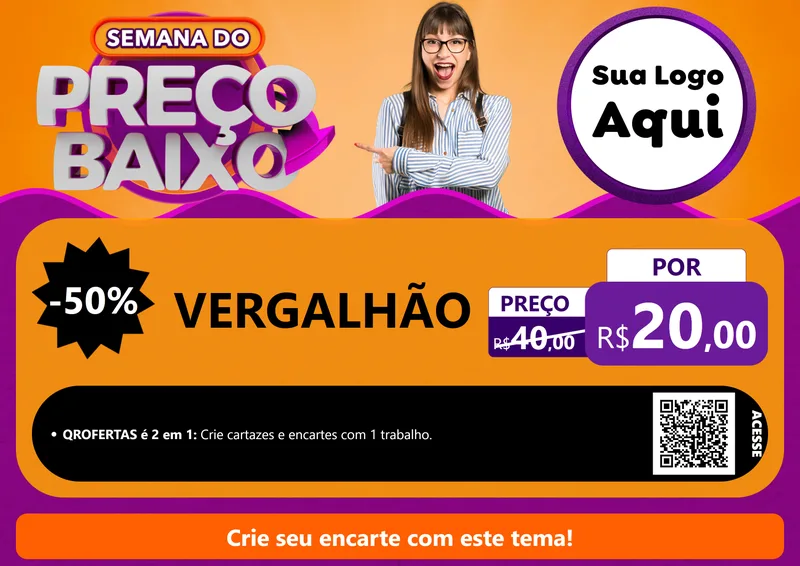 Modelo de Cartaz para Cartaz A4 Horizontal com o tema Semana do Preço Baixo para Ferragens