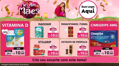 Modelo de TV para TV Horizontal com o tema Mês das Mães para Farmácia