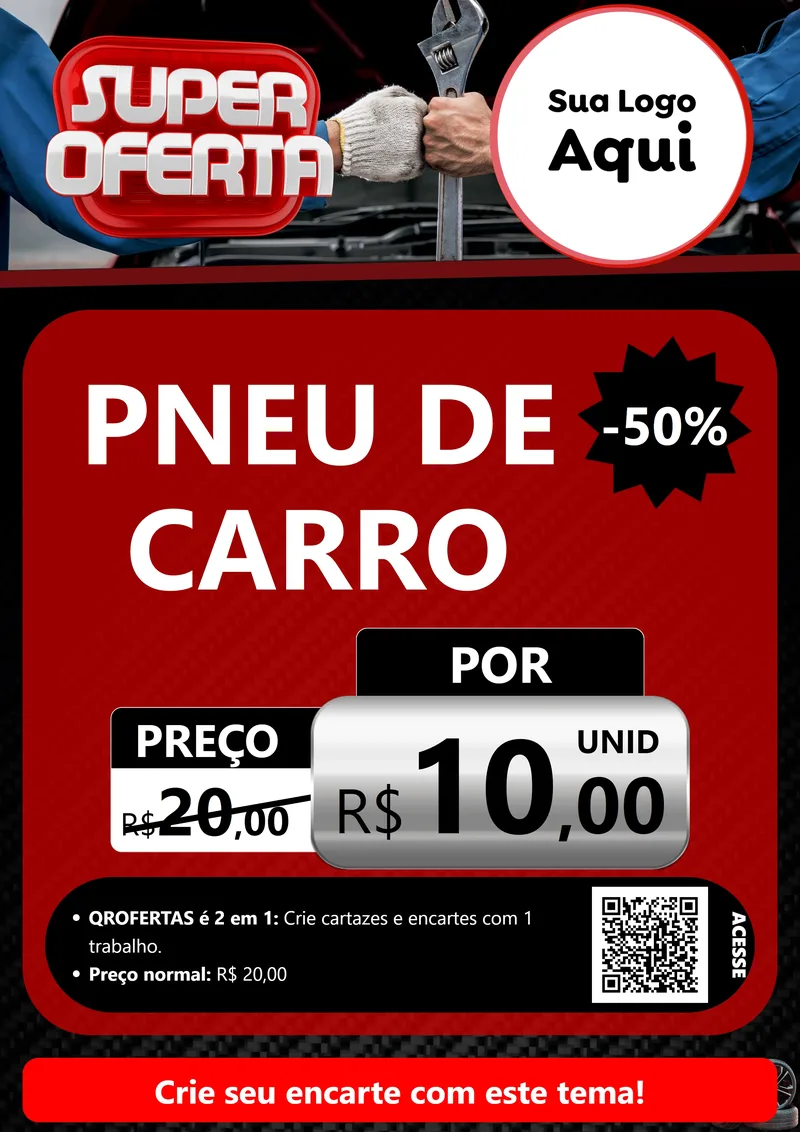 Modelo de Cartaz para Cartaz A4 Vertical com o tema Super Oferta - Autopeças para Auto peças