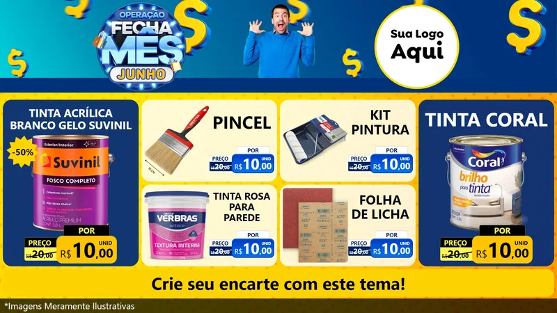 Modelo de TV para TV Horizontal com o tema Operação Fecha Mês, Junho para Tintas e Ferramentas