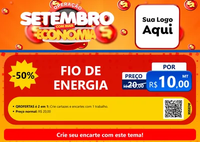 Modelo de Cartaz para Cartaz A4 Horizontal com o tema Operação Setembro Com Muita Economia para Materiais Elétricos