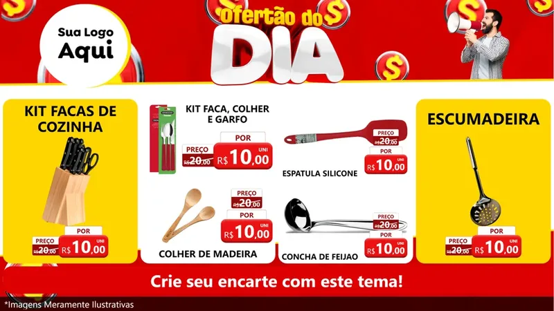 Modelo de TV para TV Horizontal com o tema Ofertão do dia para Utilidades Domésticas