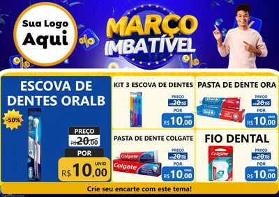 Modelo de Encarte para Encarte A4 Horizontal com o tema Março Imbatível para Higiene Pessoal