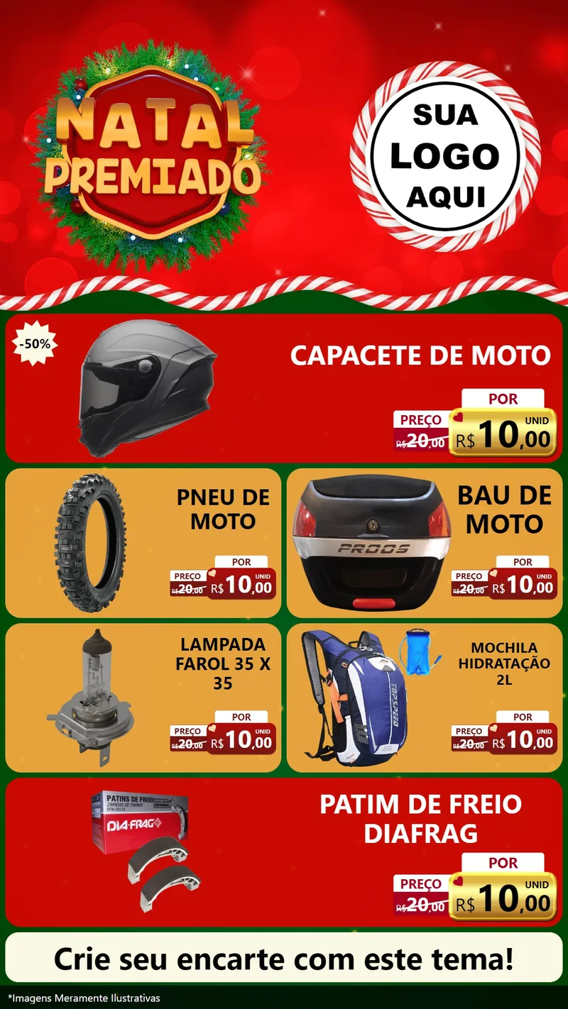 Modelo de TV para TV Vertical com o tema Natal Premiado para Moto peças