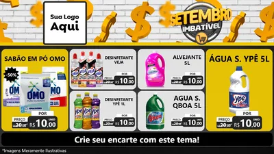 Modelo de TV para TV Horizontal com o tema Setembro Imbatível para Produtos de Limpeza