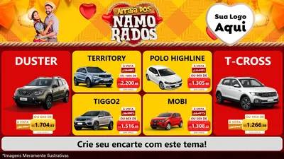 Modelo de TV para TV Horizontal com o tema Arraiá dos Namorados para Concessionaria de Carros