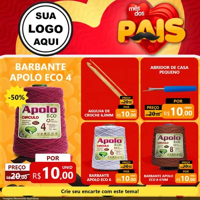 Modelo de Rede Social para Feed Facebook com o tema Mês Dos Pais para Armarinho e Aviamentos