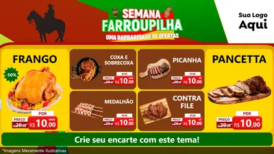 Modelo de TV para TV Horizontal com o tema Semana Farroupilha - Uma Barbaridade de Ofertas para Assados