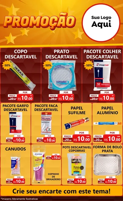 Modelo de Encarte para Encarte Grande com o tema Promoção para Embalagens