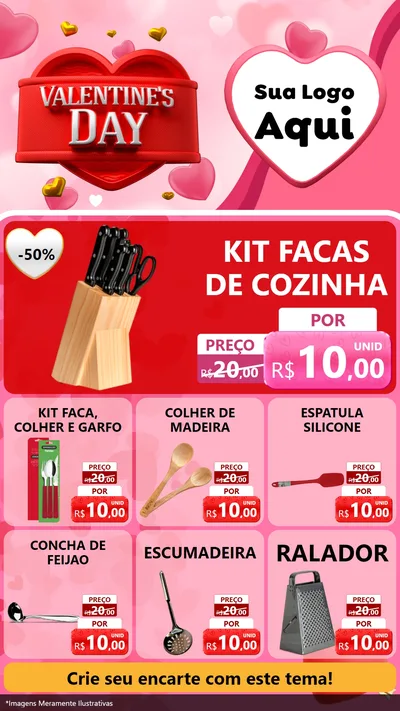 Modelo de Rede Social para Stories com o tema Valentine's Day para Utilidades Domésticas