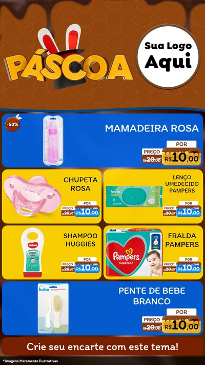 Modelo de TV para TV Vertical com o tema Páscoa para Bebês