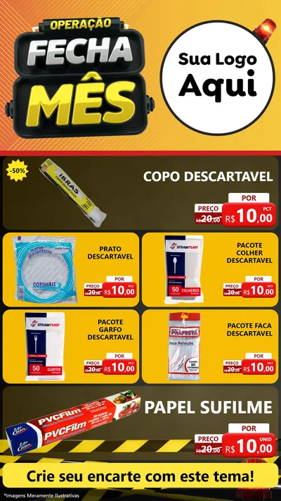 Modelo de TV para TV Vertical com o tema Operação Fecha Mês para Embalagens