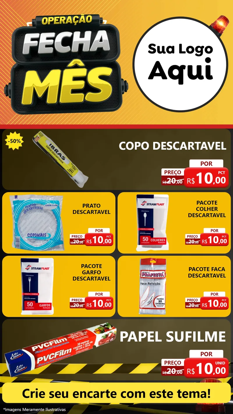 Modelo de TV para TV Vertical com o tema Operação Fecha Mês para Embalagens
