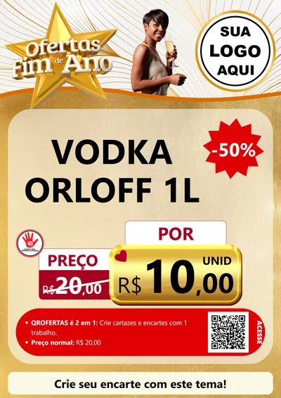 Modelo de Cartaz para Cartaz A4 Vertical com o tema Ofertas Fim de Ano para Distribuidora de bebidas