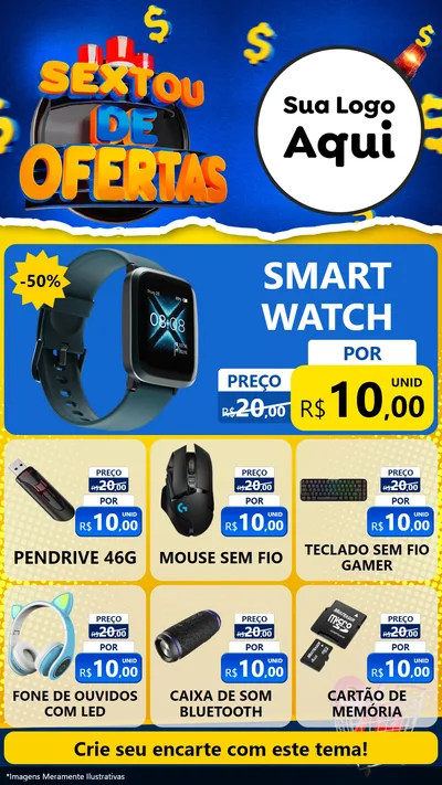 Modelo de Rede Social para Stories com o tema Sextou de Ofertas para Informática