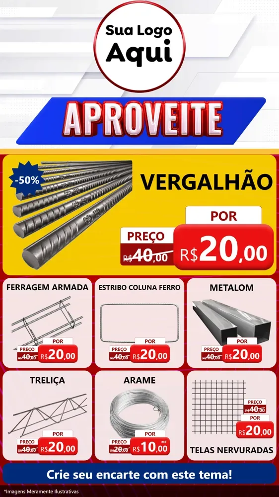 Modelo de Rede Social para Stories com o tema Aproveite para Ferragens