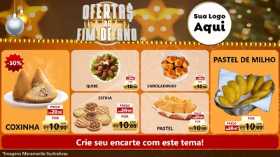 Modelo de TV para TV Horizontal com o tema Ofertas de Fim de Ano para Salgadaria