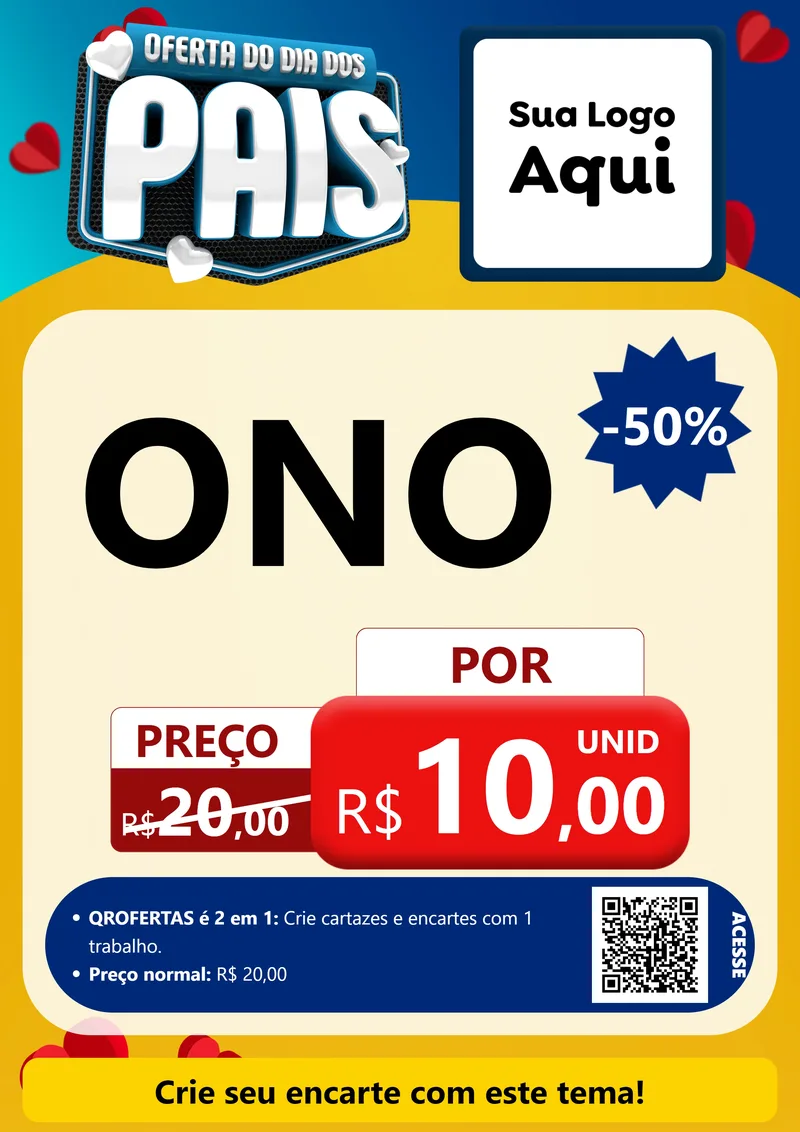 Modelo de Cartaz para Cartaz A4 Vertical com o tema Oferta Do Dia Dos Pais para Óticas
