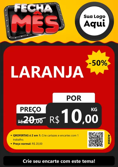 Modelo de Cartaz para Cartaz A4 Vertical com o tema Fecha Mês para Hortifrúti