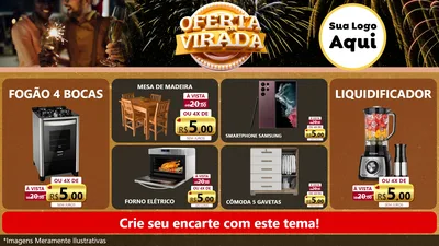 Modelo de TV para TV Horizontal com o tema Oferta da Virada para Móveis e Eletro