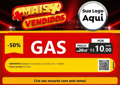 Modelo de Cartaz para Cartaz A4 Horizontal com o tema Mais Vendidos para Água e gás