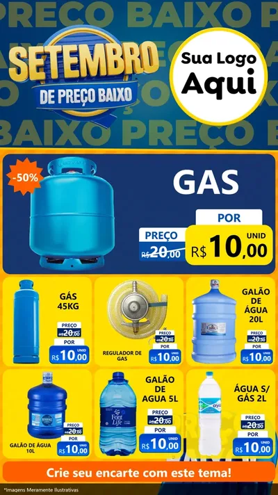 Modelo de Rede Social para Stories com o tema Setembro De Preço Baixo para Água e gás