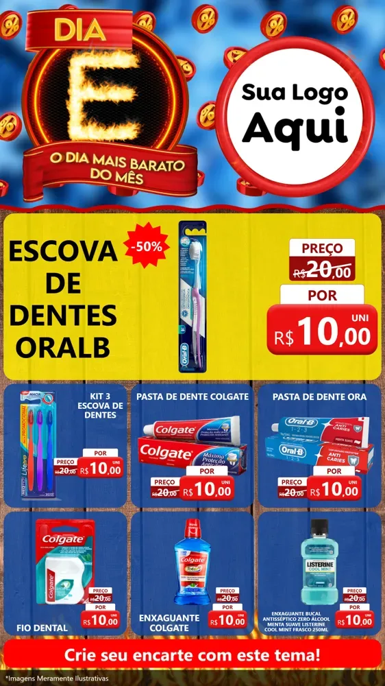 Modelo de Rede Social para Stories com o tema Dia E - O Dia Mais Barato Do Mês para Higiene Pessoal