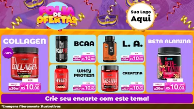 Modelo de TV para TV Horizontal com o tema Folia de Ofertas para Suplementos alimentares