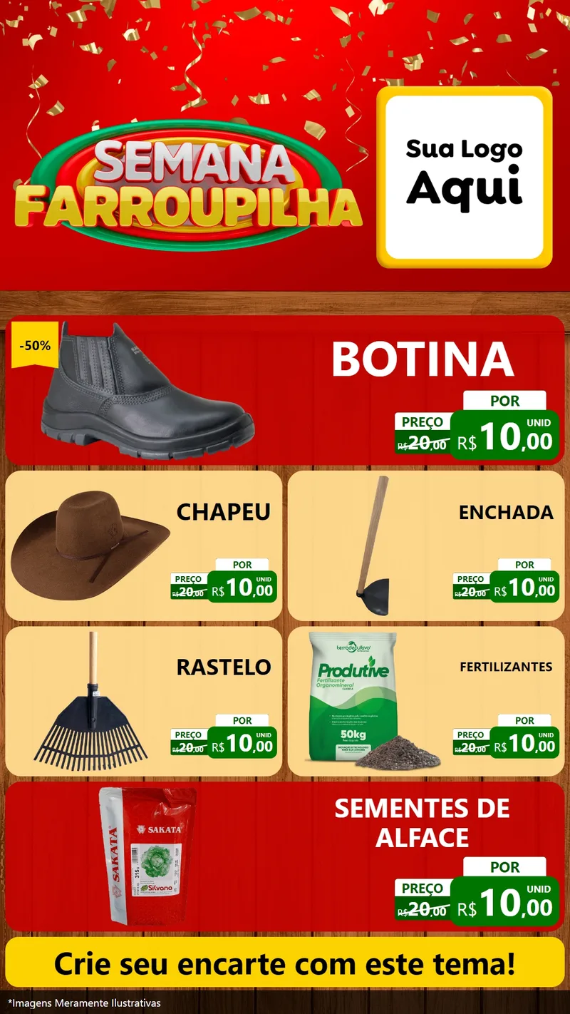 Modelo de TV para TV Vertical com o tema Semana Farroupilha para Agropecuária